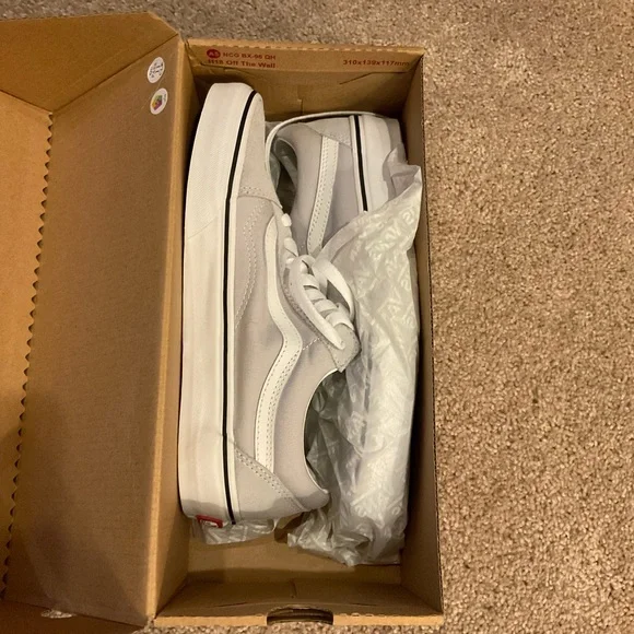 NIB Authentic VANS Old Skool Low Top Canvas Shoes Grey Dawn/True White - Sz 8 - Picture 3 of 4